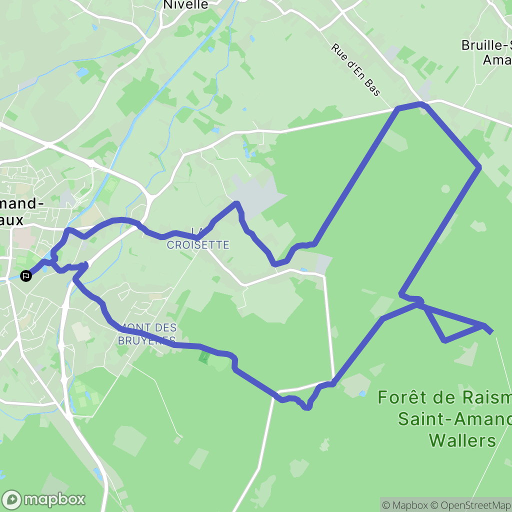 Saint-Amand-les-Eaux : carte du parcours de randonnée - France