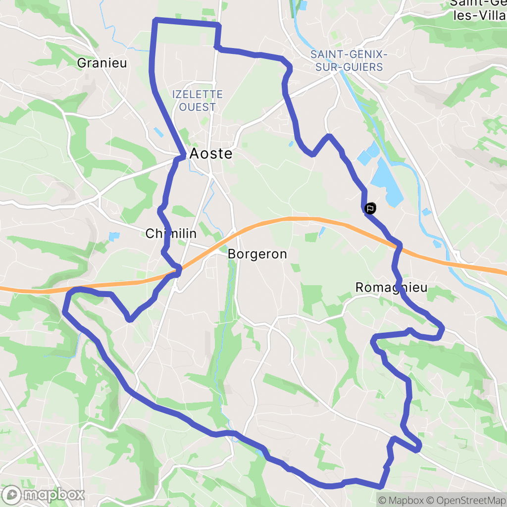 Romagnieu : carte du parcours de randonnée - France