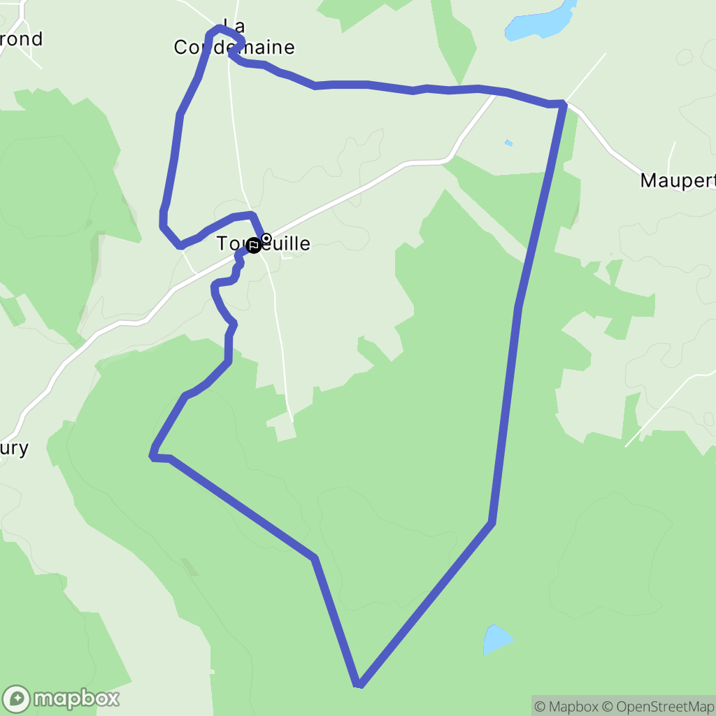 Tintury : carte du parcours de randonnée - France