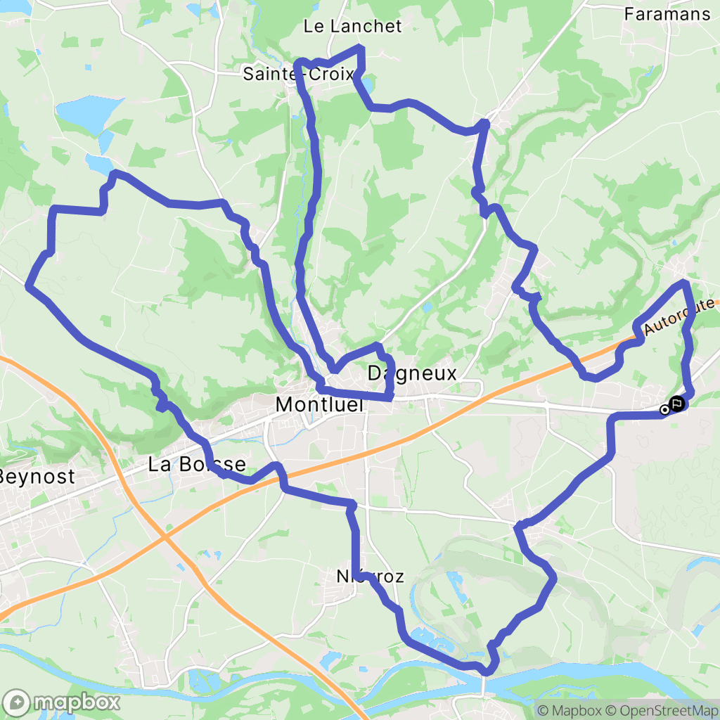Béligneux : carte du parcours de randonnée - France