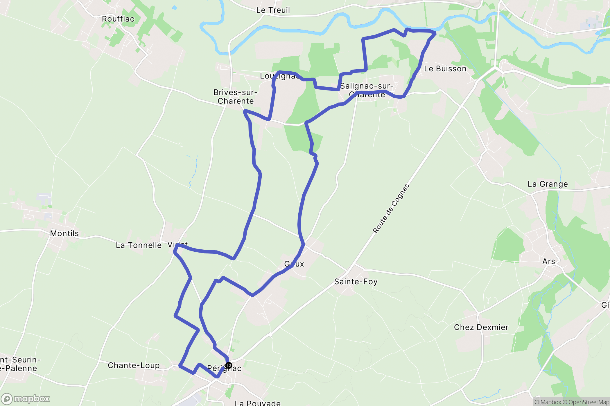 Pérignac : carte du parcours de randonnée - France