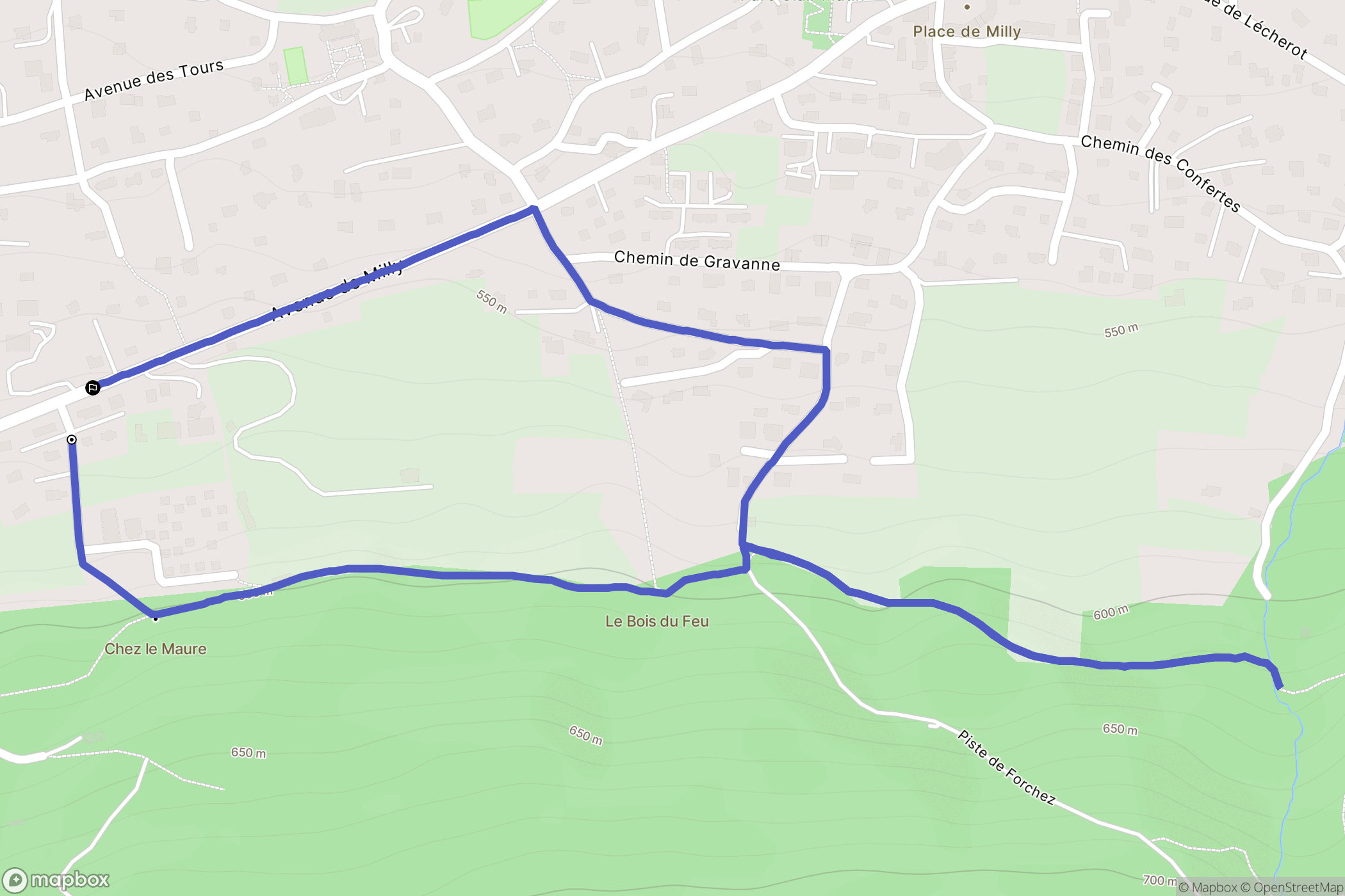 Évian-les-Bains : carte du parcours de randonnée - France