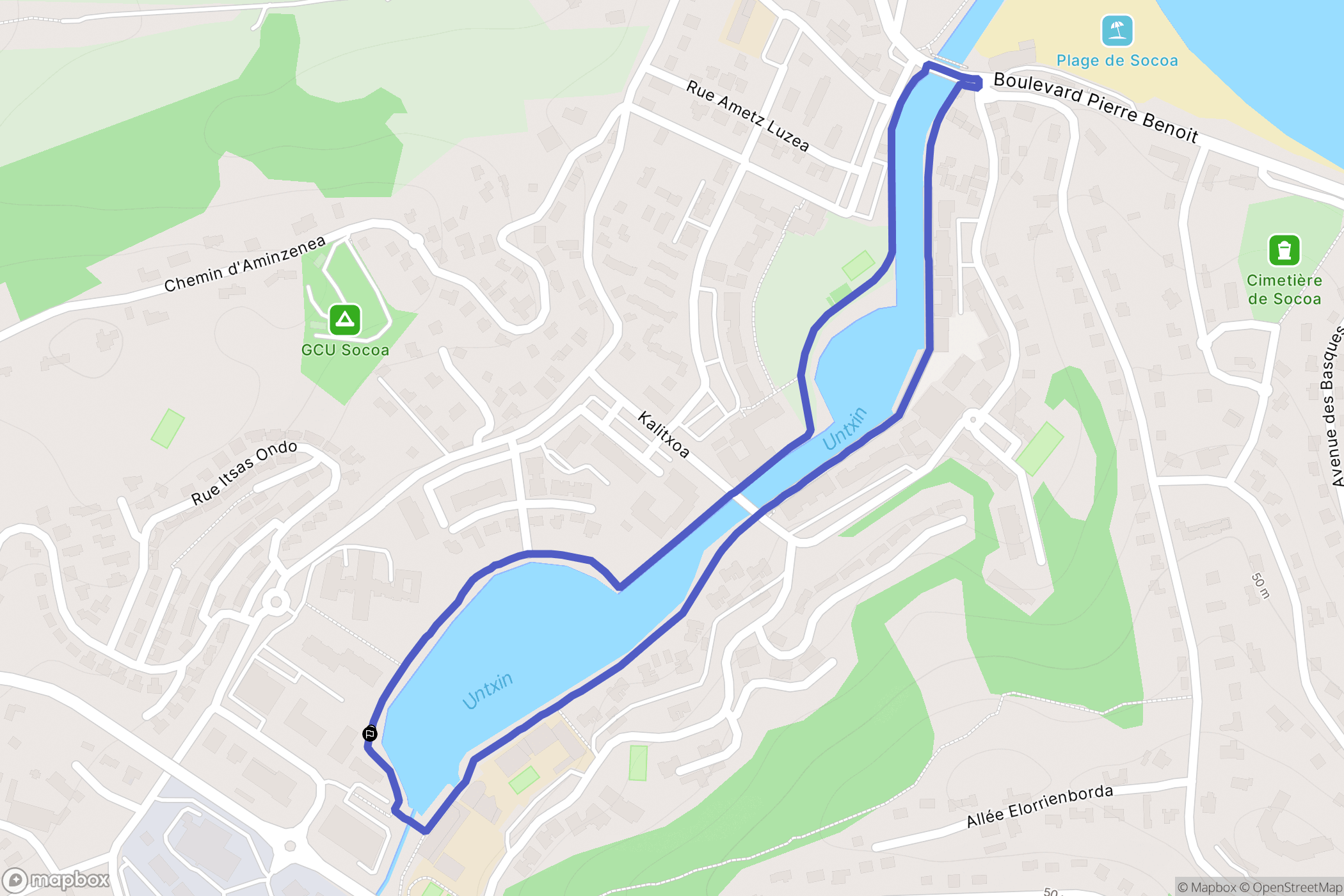 Urrugne : carte du parcours de randonnée - France