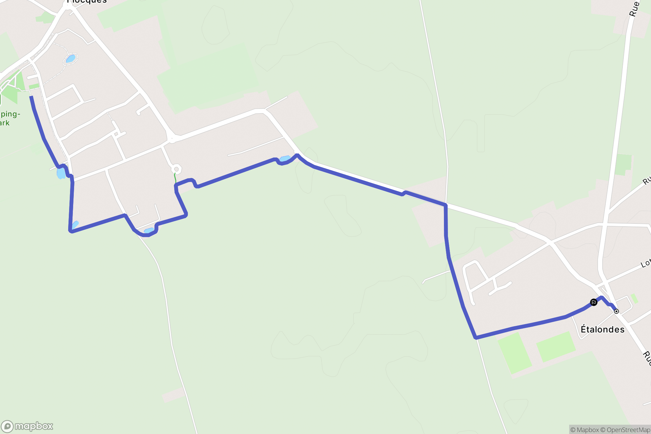 Étalondes : carte du parcours de randonnée - France