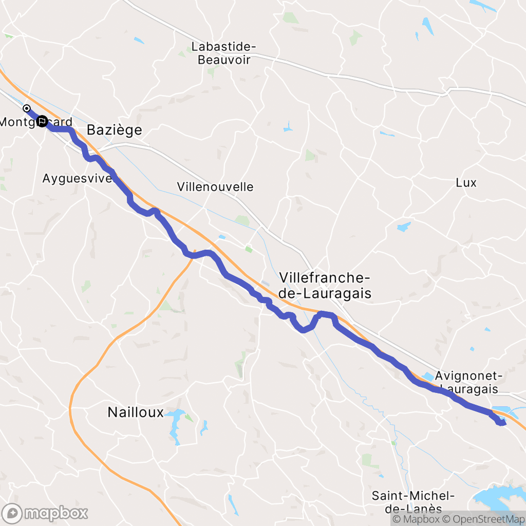 Montgiscard : carte du parcours de randonnée - France