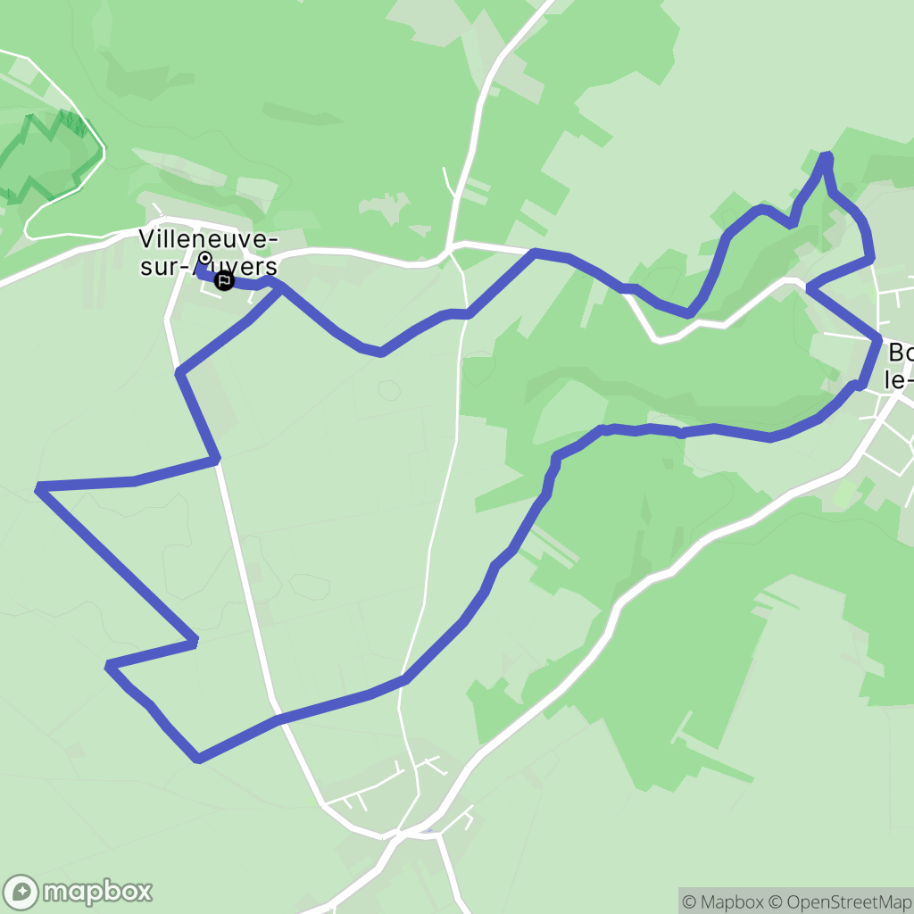 Villeneuve-sur-Auvers : carte du parcours de randonnée - France