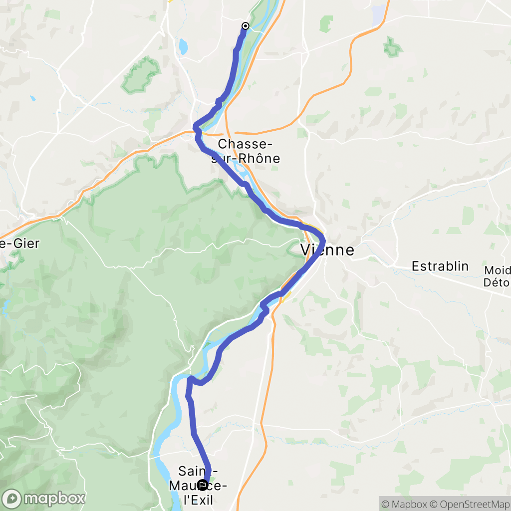 Vernaison : carte du parcours de randonnée - France