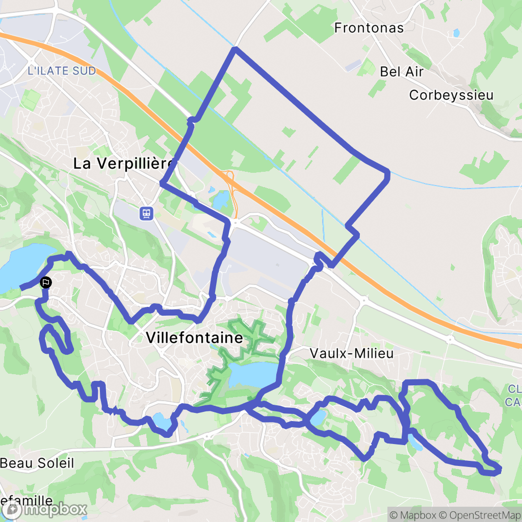 Villefontaine : carte du parcours de randonnée - France