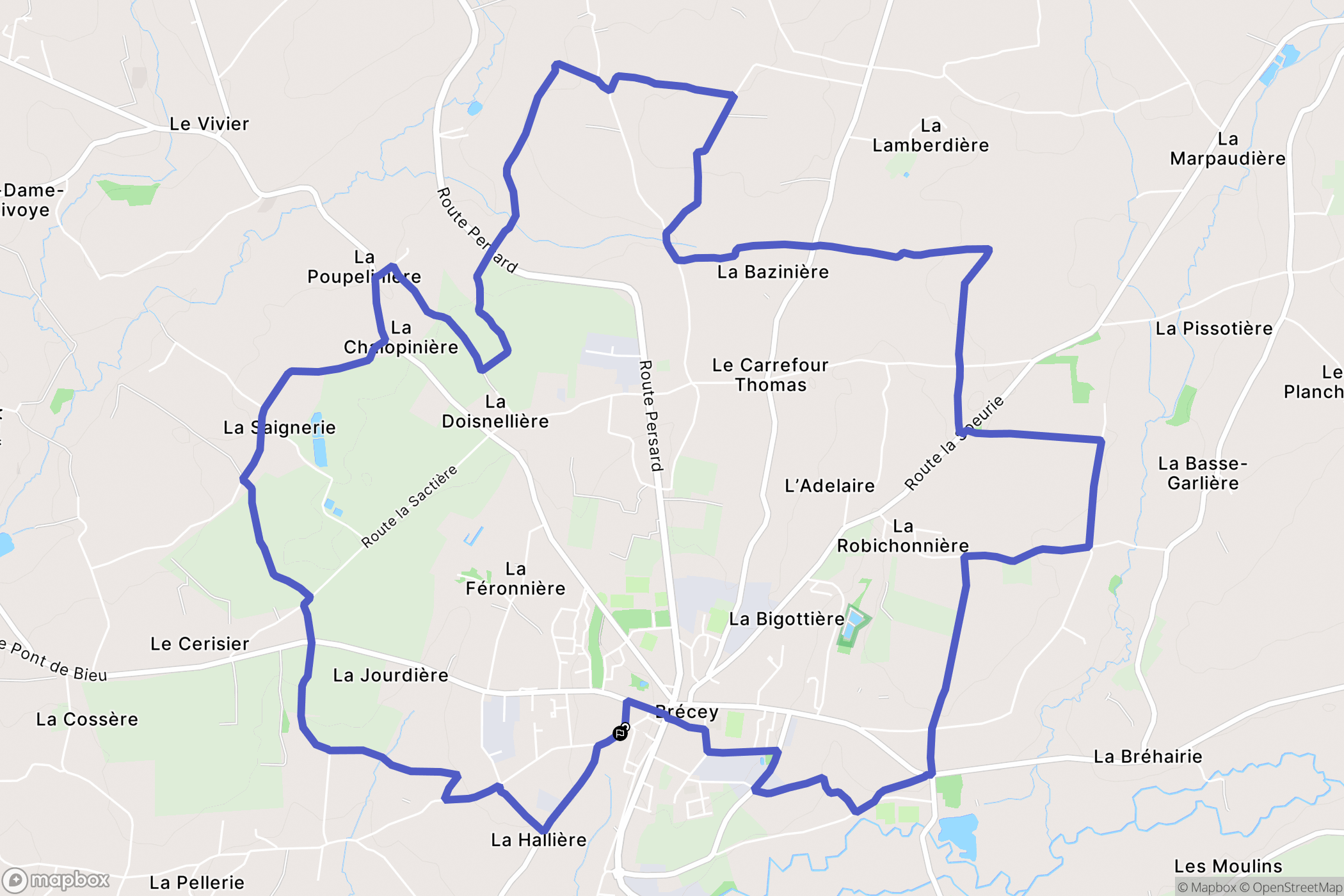 Brécey : carte du parcours de randonnée - France