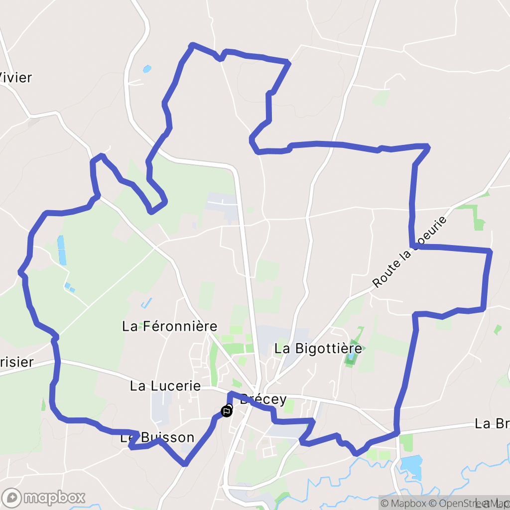 Brécey : carte du parcours de randonnée - France