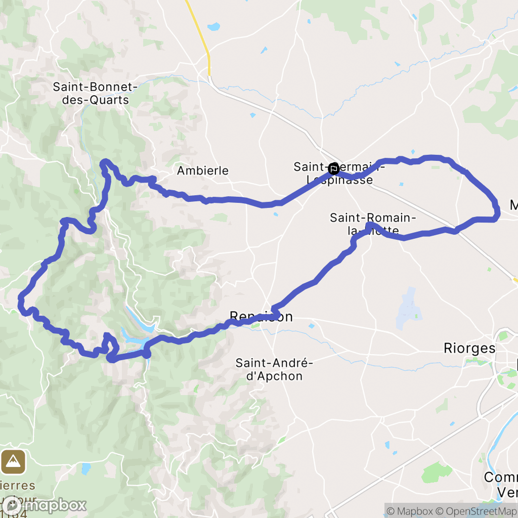 Saint-Germain-Lespinasse : carte du parcours de randonnée - France