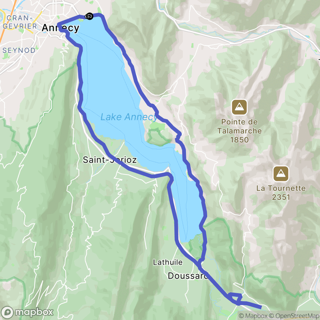Annecy : carte du parcours de randonnée - France