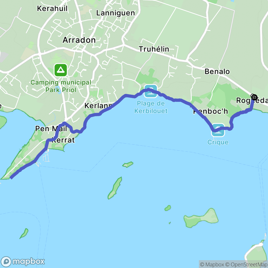 Arradon : carte du parcours de randonnée - France