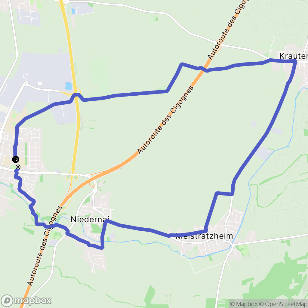 Obernai : carte du parcours de randonnée - France