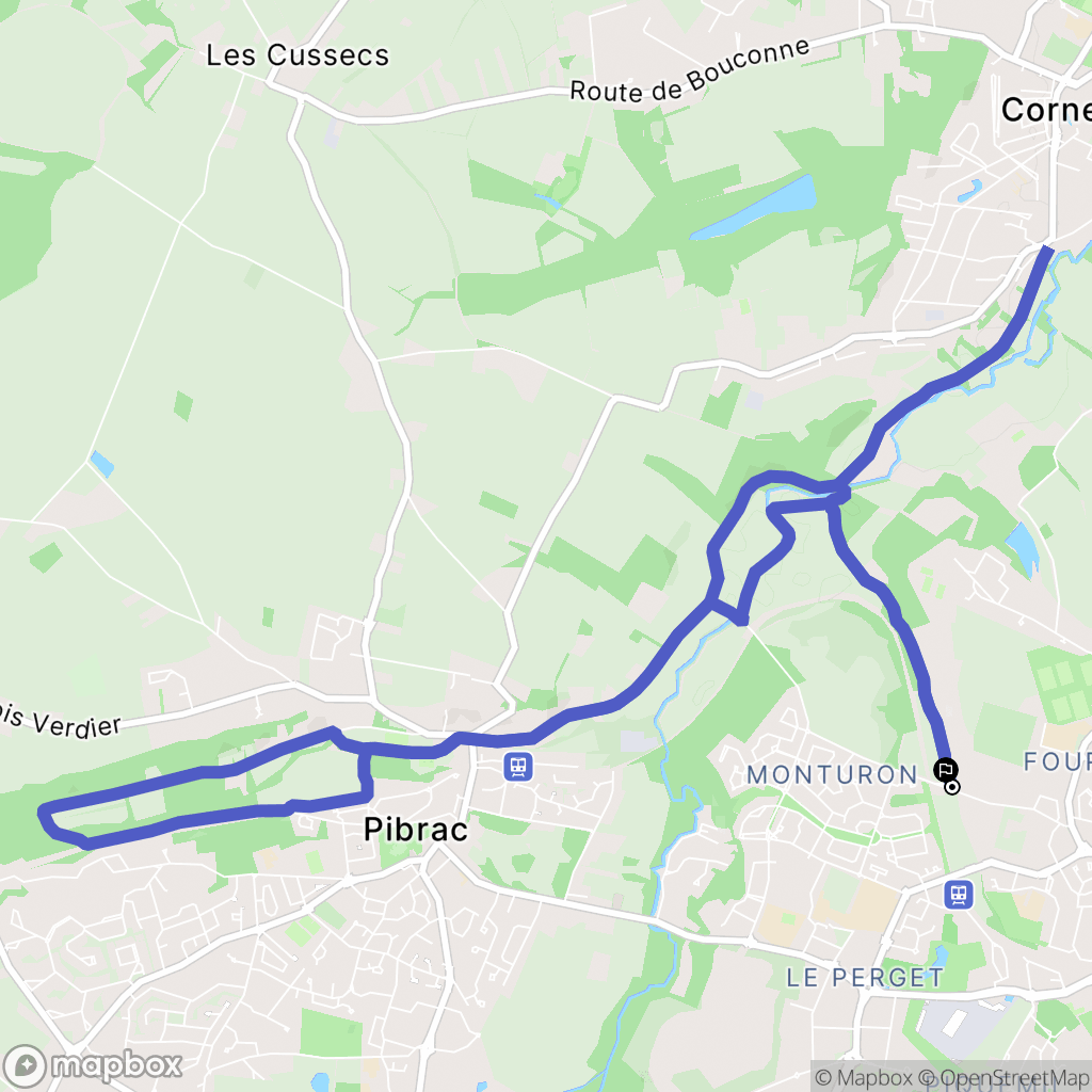 Colomiers : carte du parcours de randonnée - France