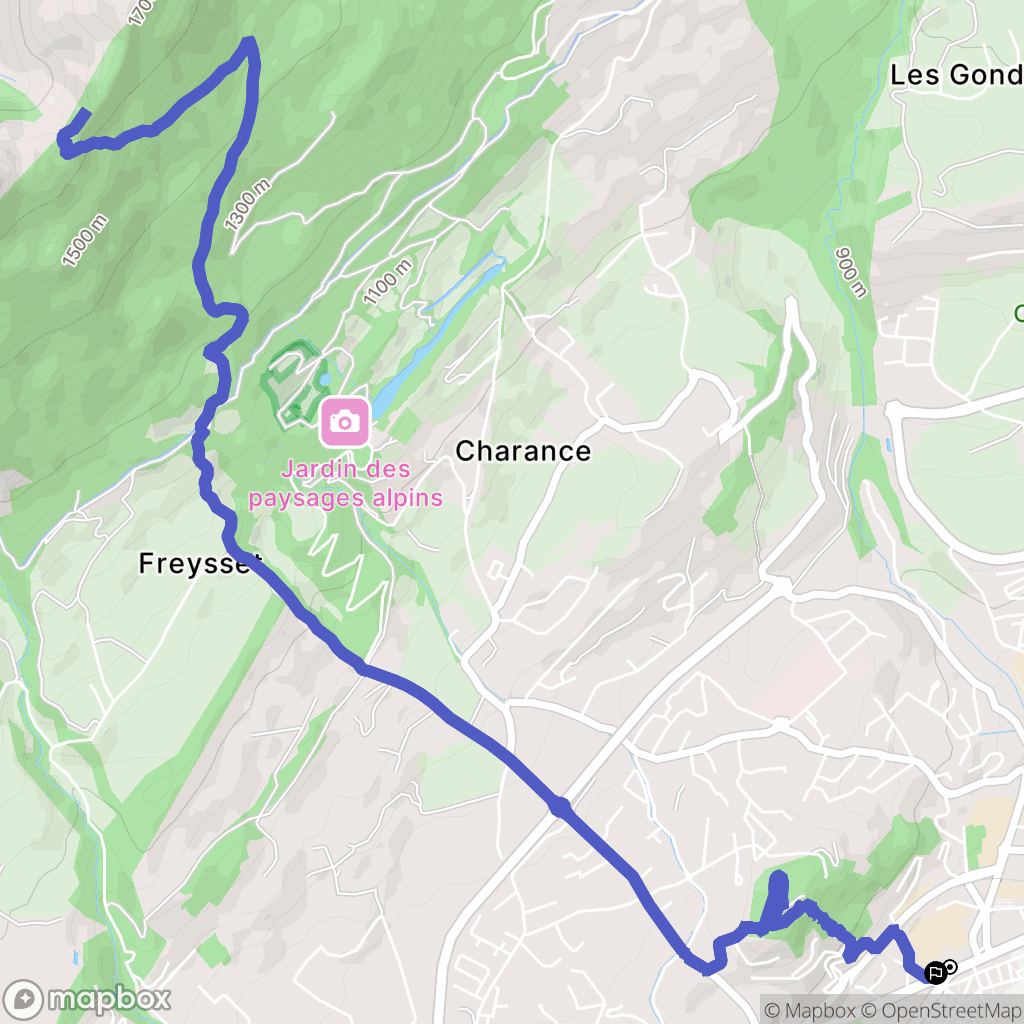 Gap : carte du parcours de randonnée - France