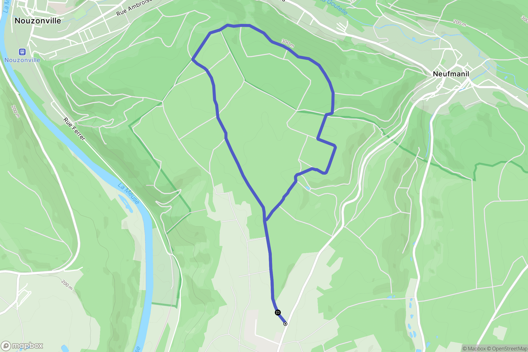 Aiglemont : carte du parcours de randonnée - France