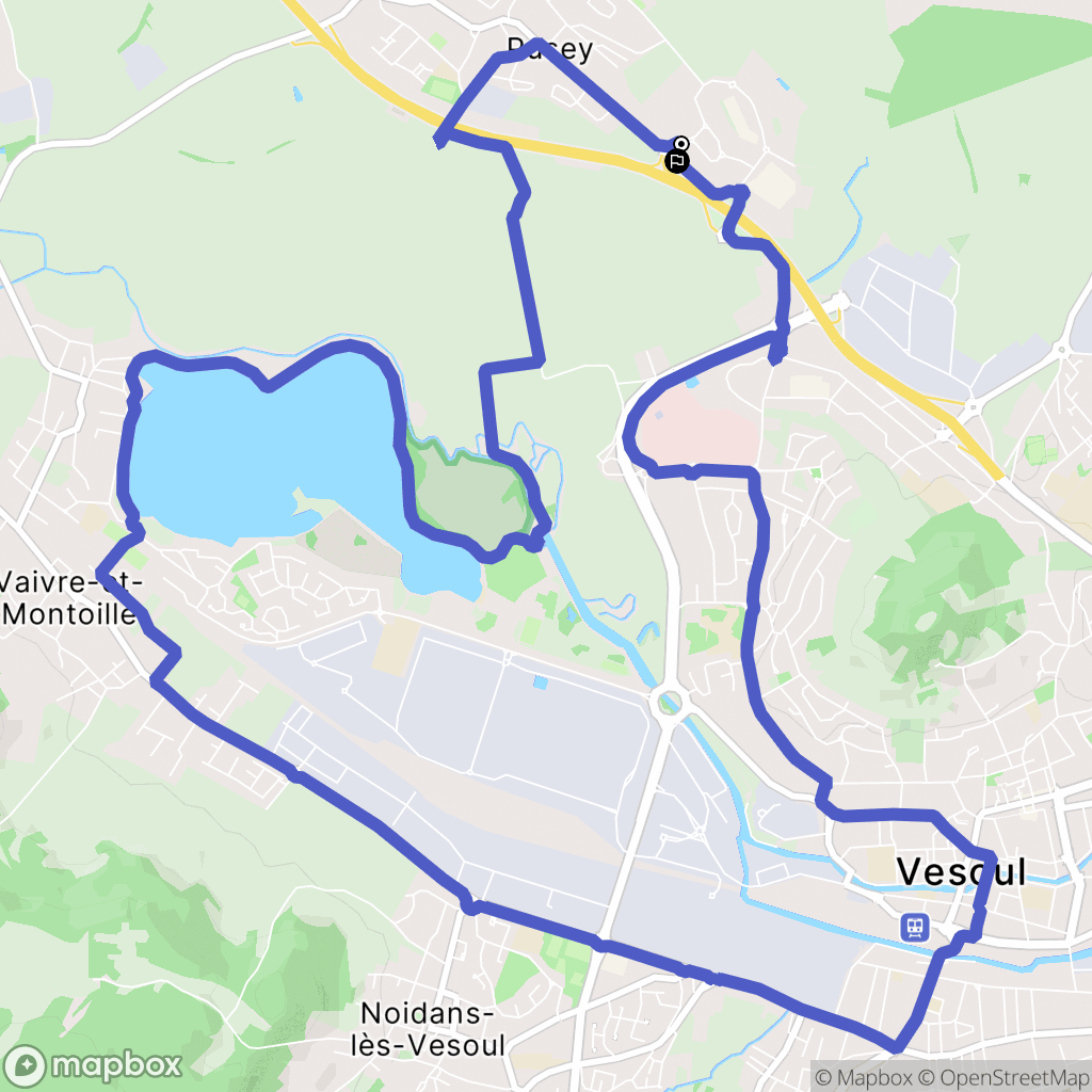 Pusey : carte du parcours de randonnée - France