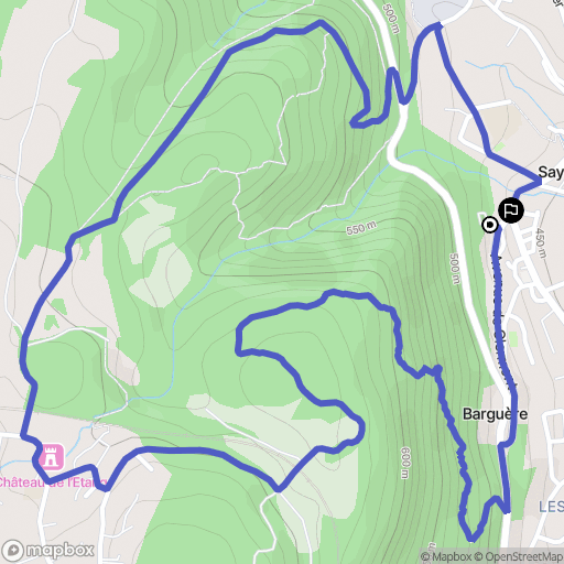 Sayat : carte du parcours de randonnée - France