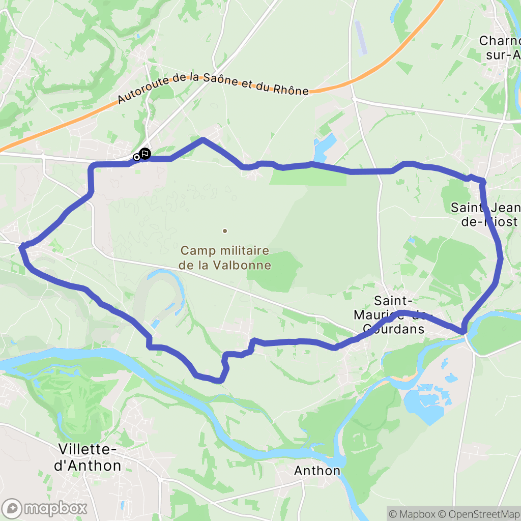 Béligneux : carte du parcours de randonnée - France