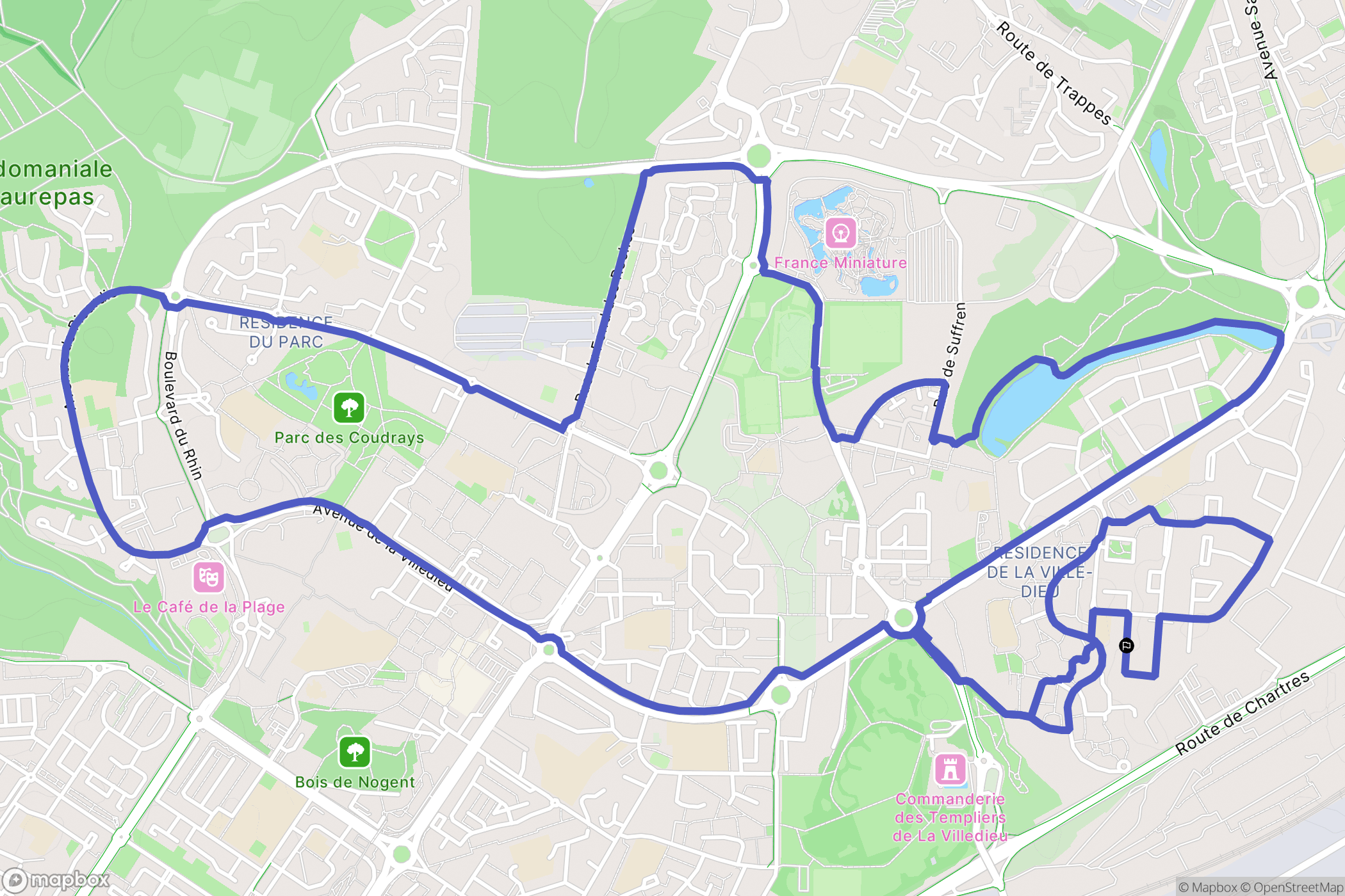 Élancourt : carte du parcours de randonnée - France