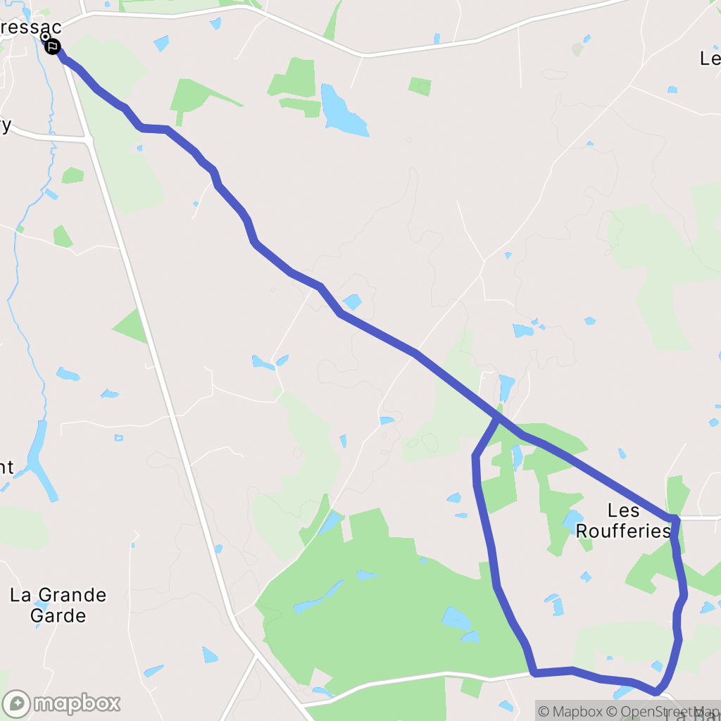 Pressac : carte du parcours de randonnée - France