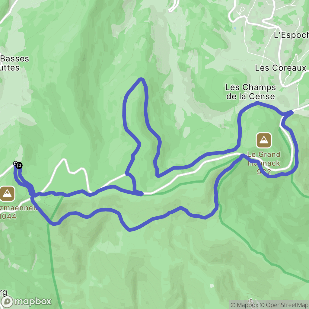 Orbey : carte du parcours de randonnée - France