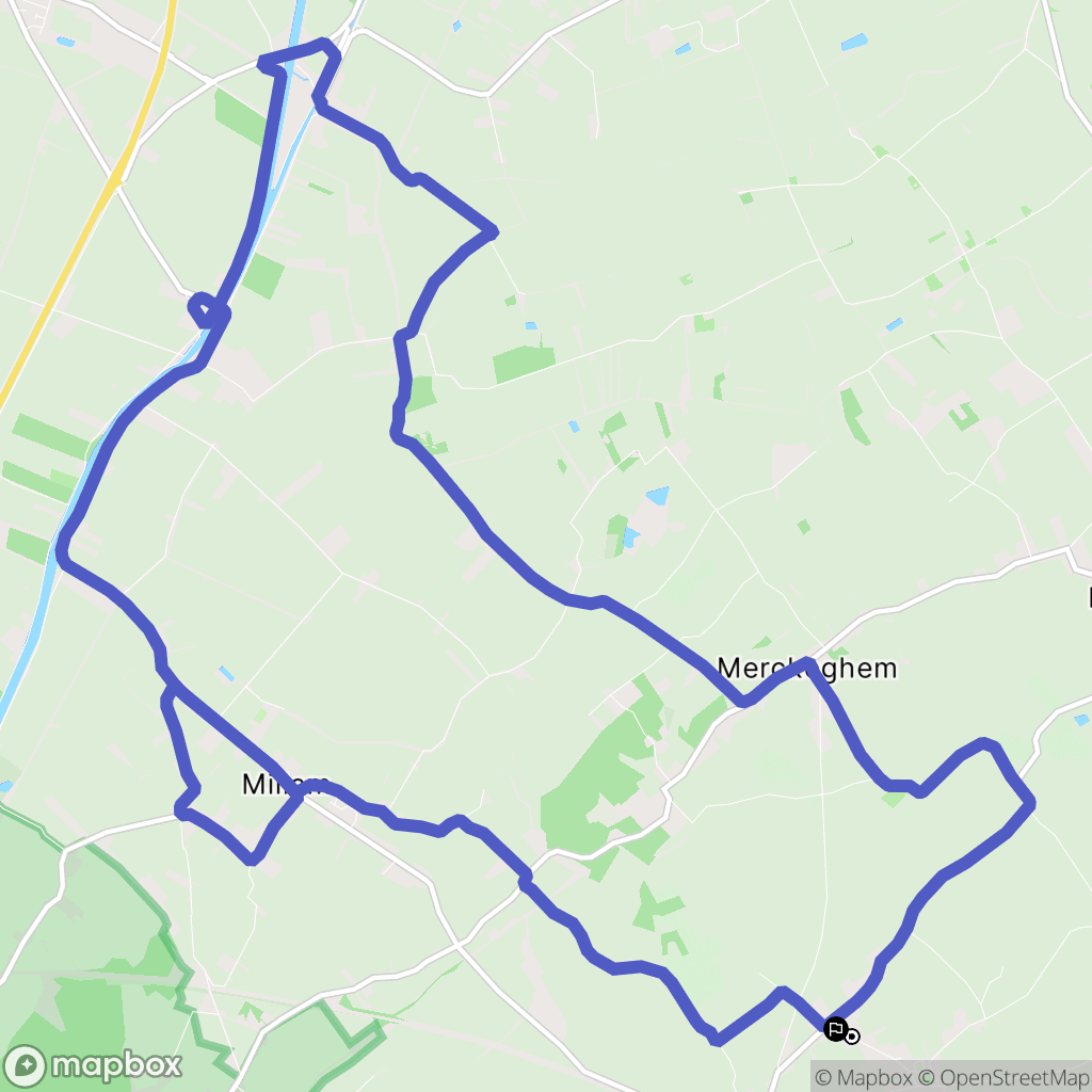 Volckerinckhove : carte du parcours de randonnée - France
