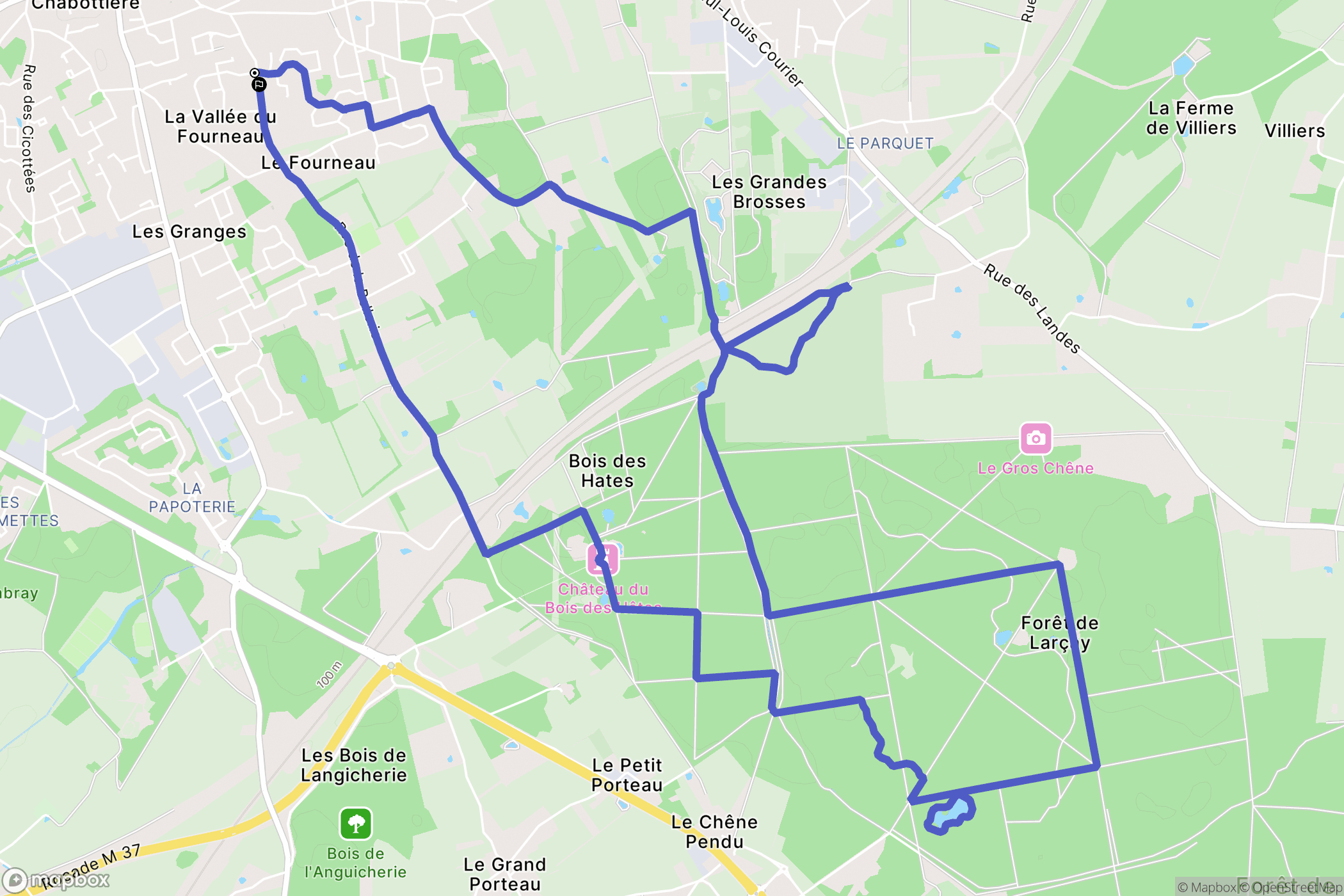 Saint-Avertin : carte du parcours de randonnée - France