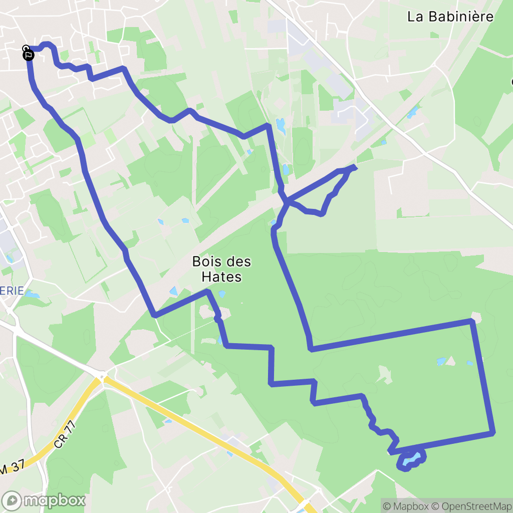 Saint-Avertin : carte du parcours de randonnée - France