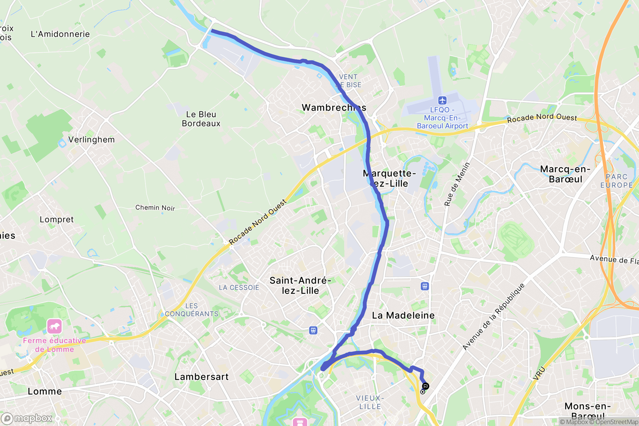 La Madeleine : carte du parcours de randonnée - France