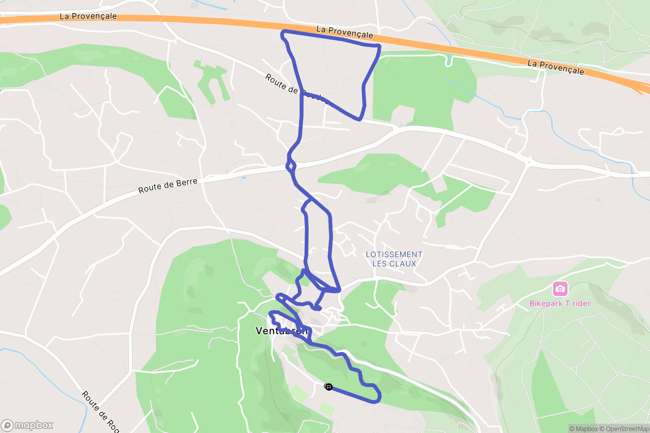 Ventabren : carte du parcours de randonnée - France