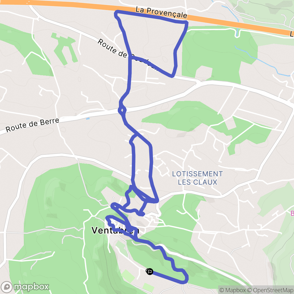Ventabren : carte du parcours de randonnée - France
