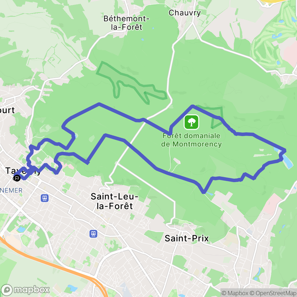 Taverny : carte du parcours de randonnée - France