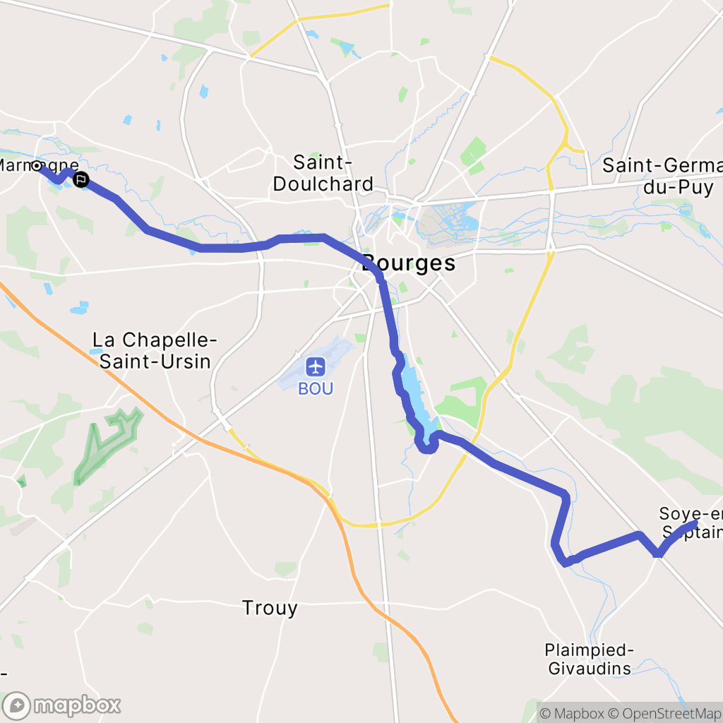 Marmagne : carte du parcours de randonnée - France