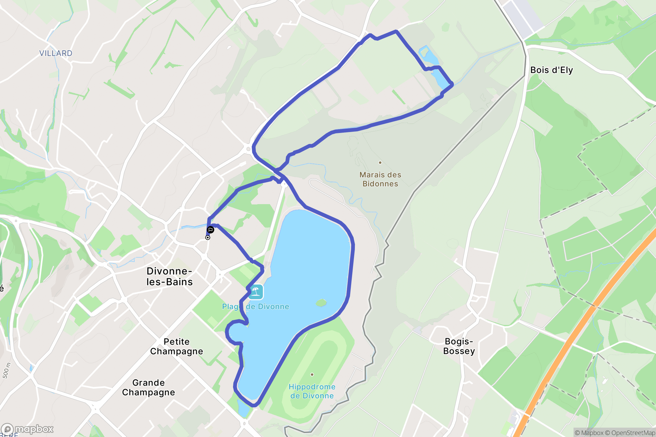 Divonne-les-Bains : carte du parcours de randonnée - France