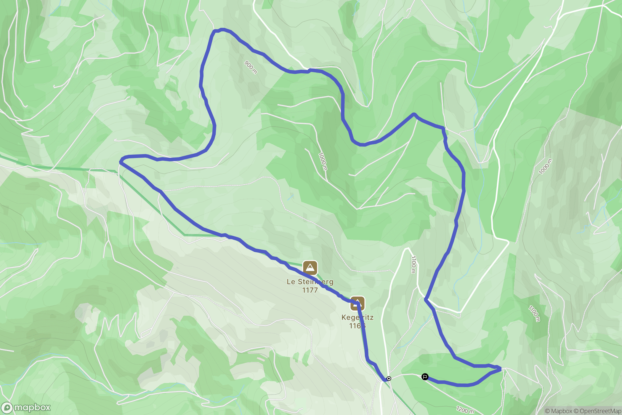 Luttenbach-prés-Munster : carte du parcours de randonnée - France