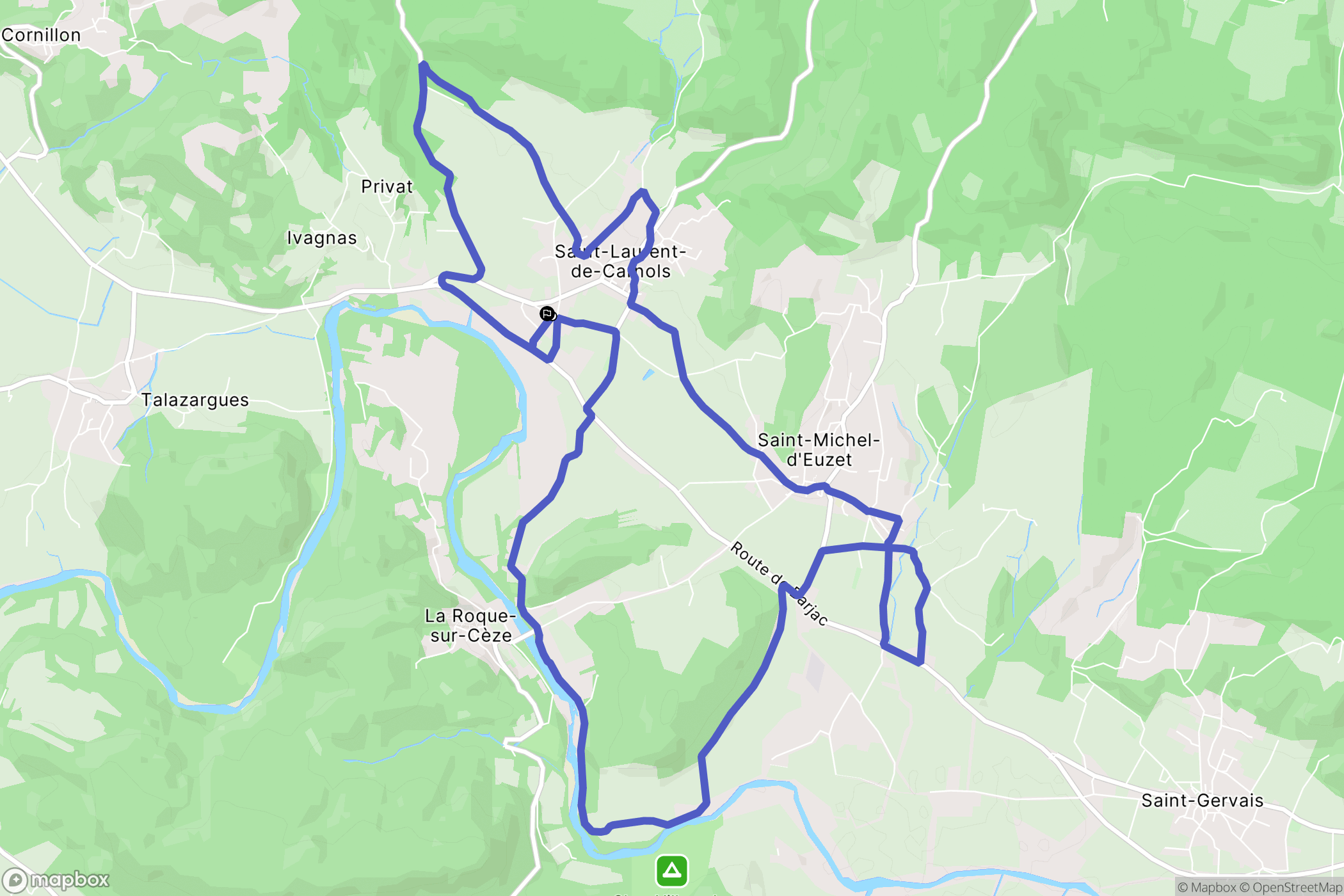 Saint-Laurent-de-Carnols : carte du parcours de randonnée - France