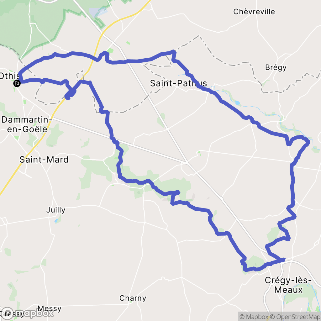 Othis : carte du parcours de randonnée - France