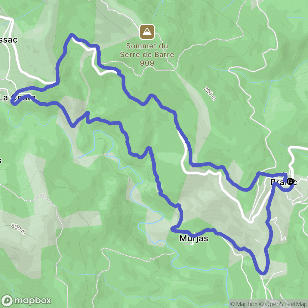 Les Vans : carte du parcours de randonnée - France