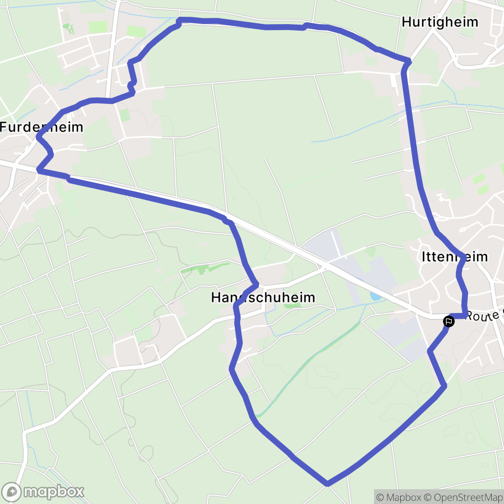 Ittenheim : carte du parcours de randonnée - France