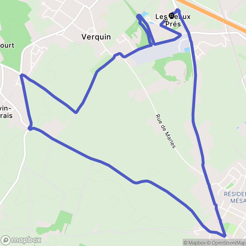Verquin : carte du parcours de randonnée - France