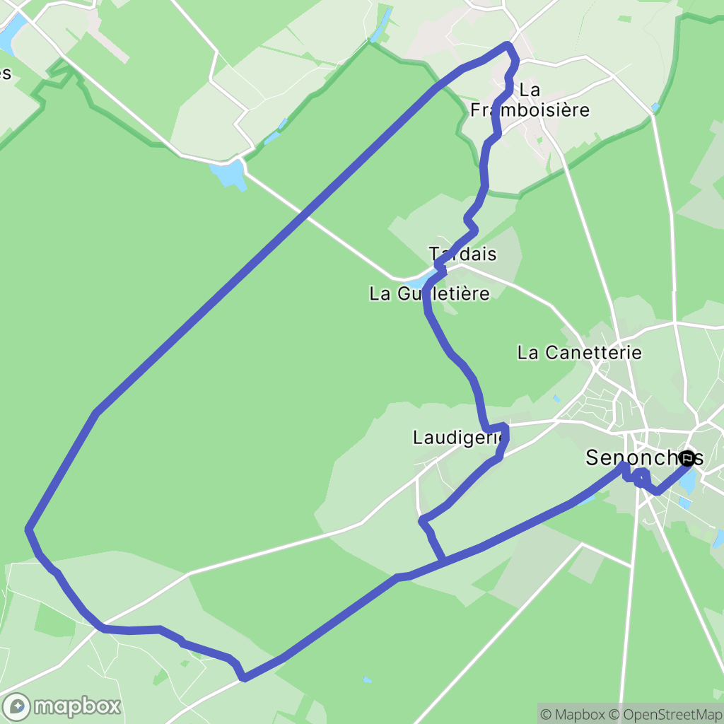 Senonches : carte du parcours de randonnée - France