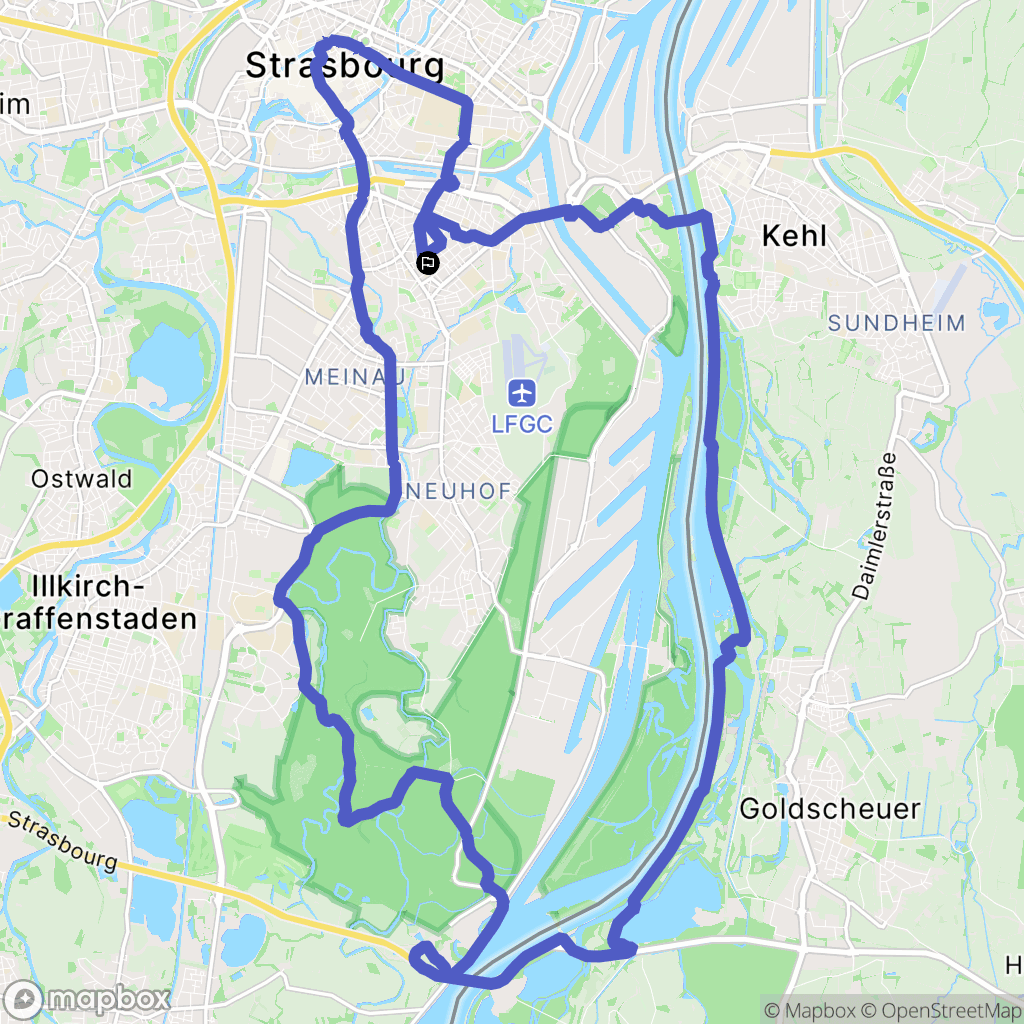 Strasbourg : carte du parcours de randonnée - France