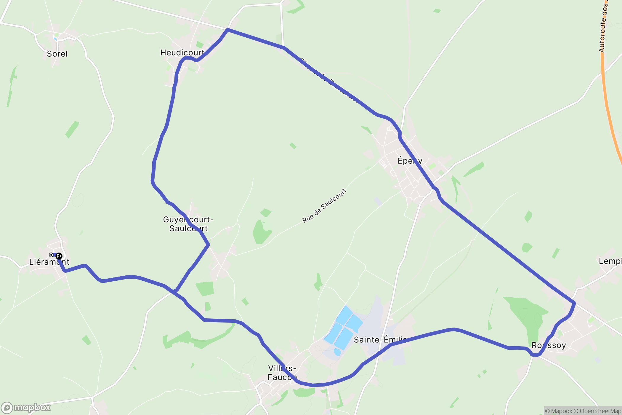 Liéramont : carte du parcours de randonnée - France