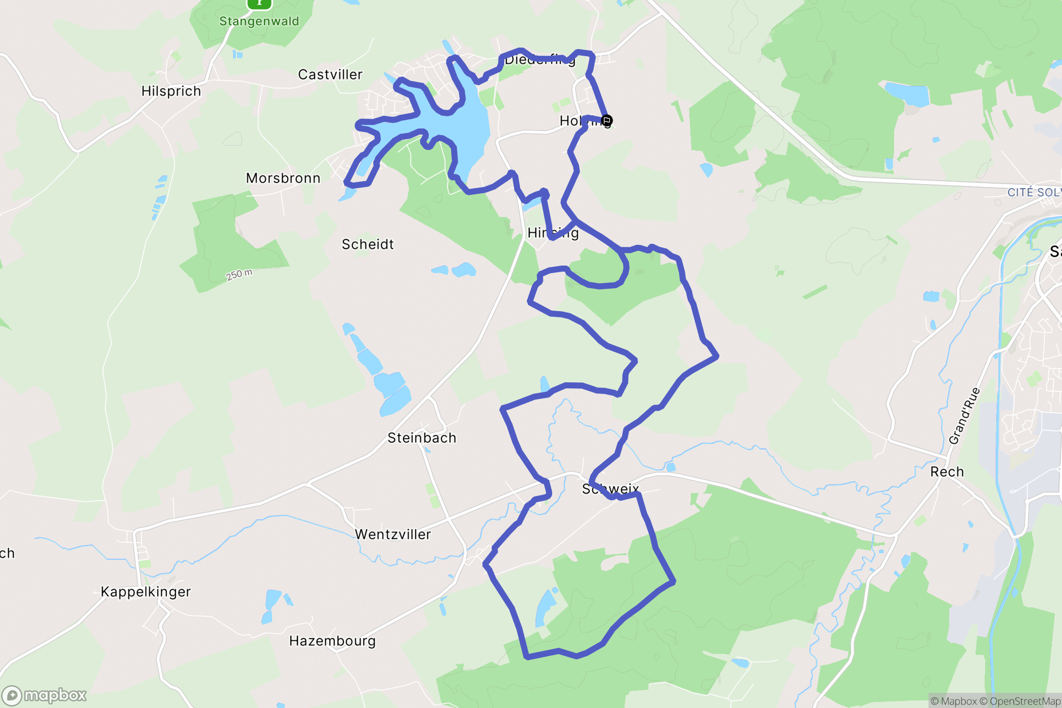 Holving : carte du parcours de randonnée - France