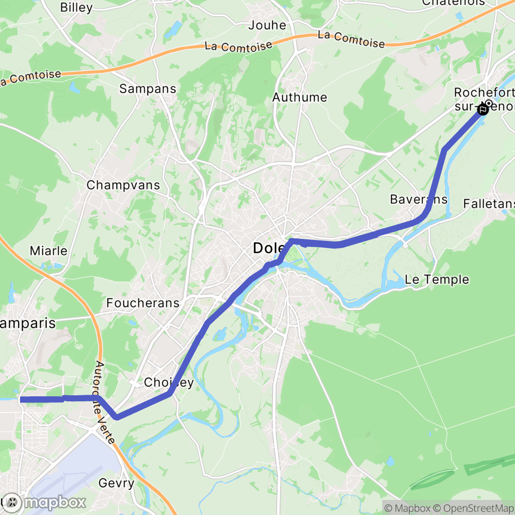 Rochefort-sur-Nenon : carte du parcours de randonnée - France