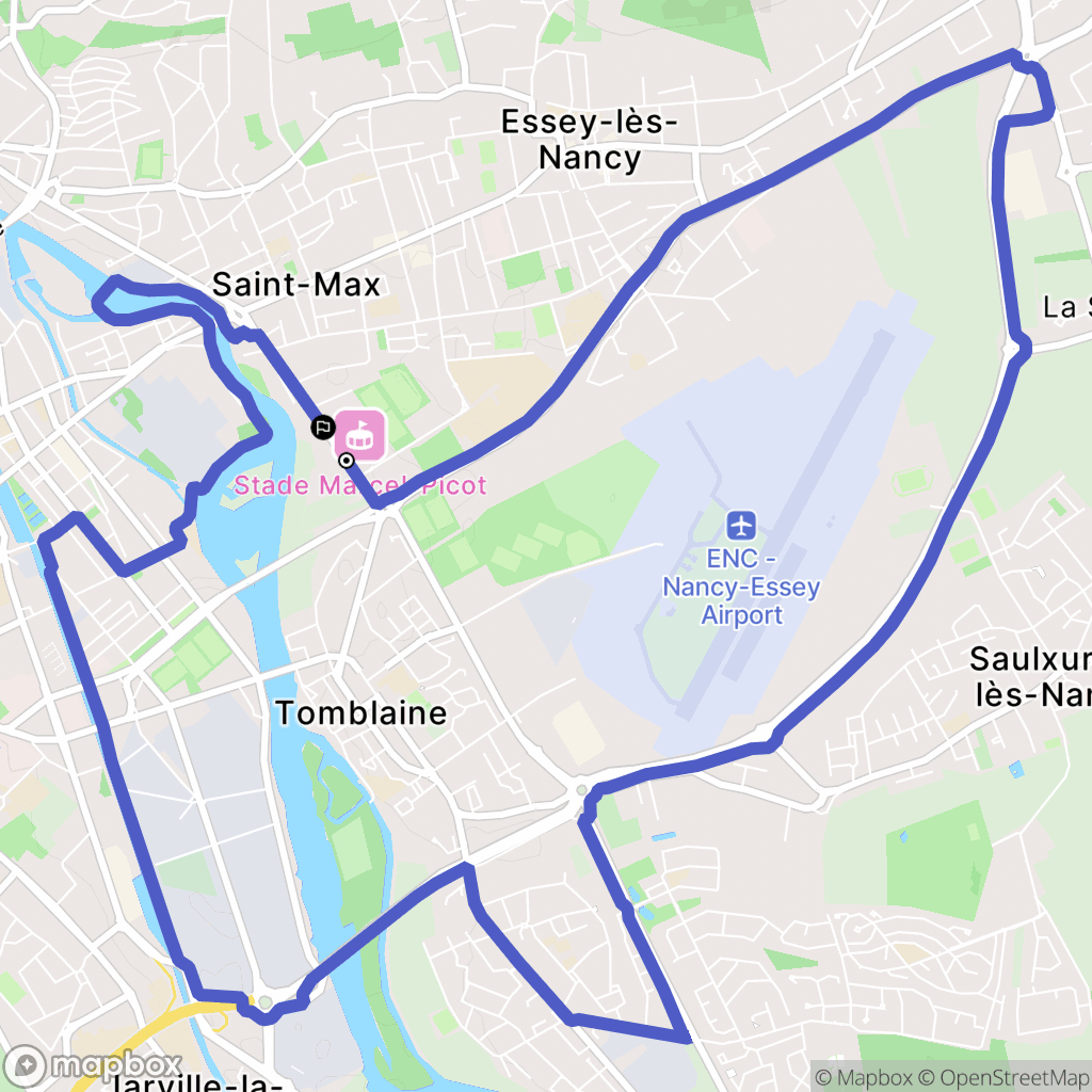 Tomblaine : carte du parcours de randonnée - France