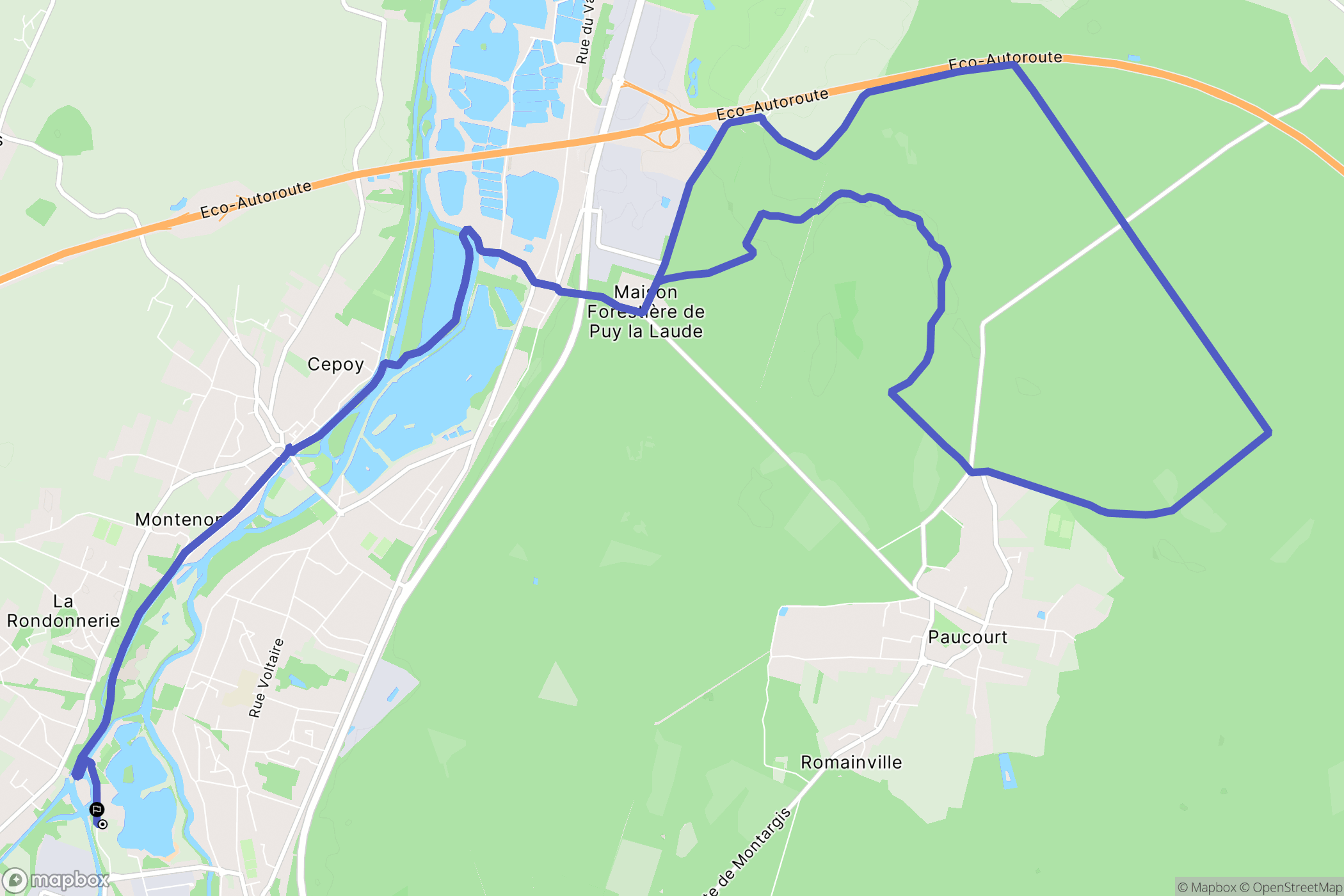 Châlette-sur-Loing : carte du parcours de randonnée - France