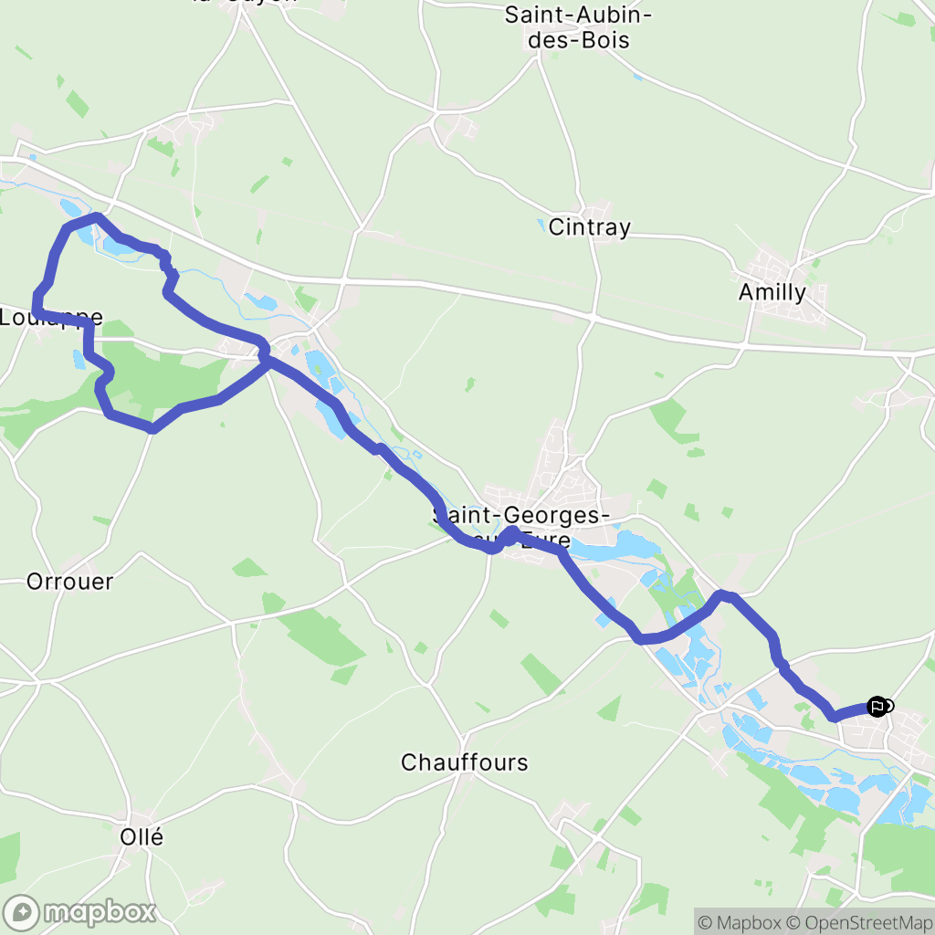 Fontenay-sur-Eure : carte du parcours de randonnée - France